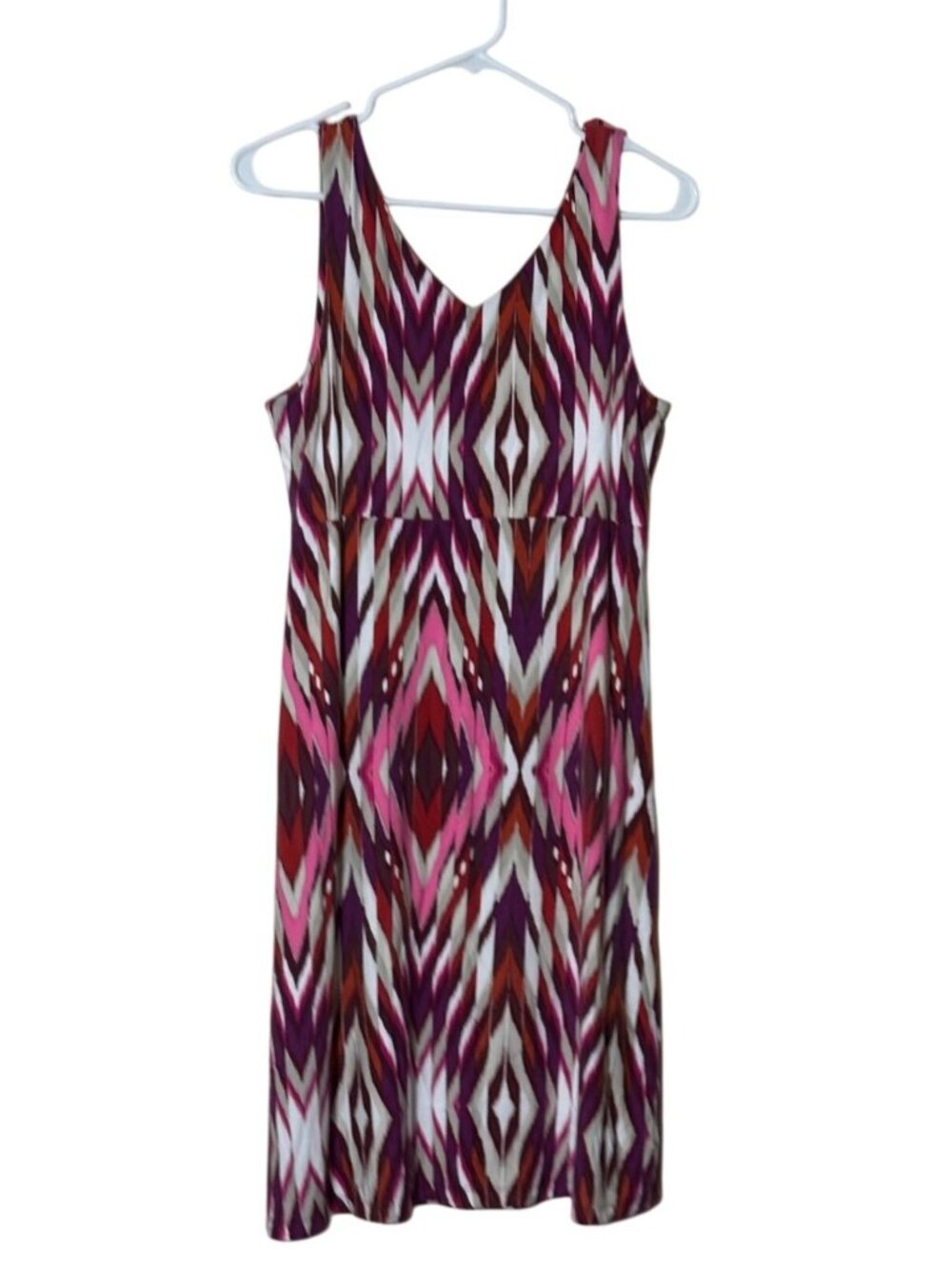 Athleta Sleeveless Geometric Print Dress Pink Purple Athletic Casual Dress - Picture 3 of 10